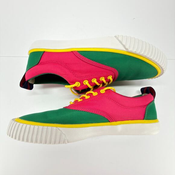 Sperry Rowing Blazers CVO Sneakers Mens 6.5 Green Red Yellow Lace Up Low Top - Picture 3 of 10